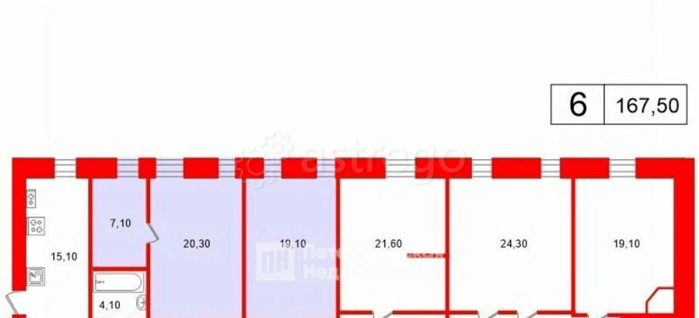 Комната, 46.5 м2, 4/6 эт. Санкт-Петербург - изображение 4