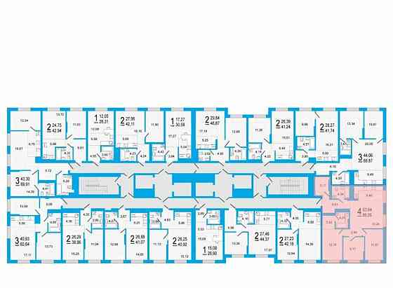 3-комн. квартира, 89.05 м2, 17/26 эт. Уфа