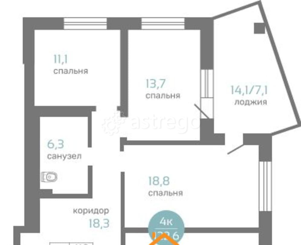 4-комн. квартира, 122.6 м2, 18/19 эт. Красноярск - изображение 1