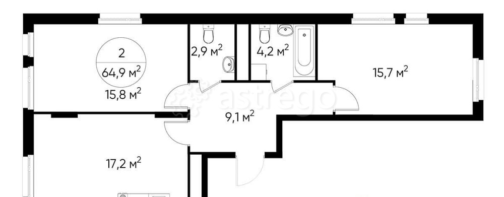 2-комн. квартира, 64 м2, 13/17 эт. Москва - изображение 1