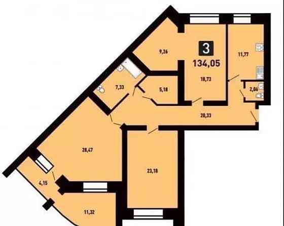 3-комн. квартира, 137.5 м2, 2/12 эт. Красноярск
