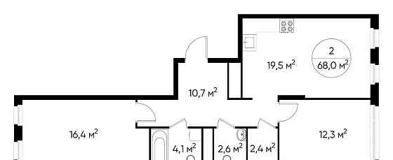 2-комн. квартира, 68 м2, 6/17 эт. Москва