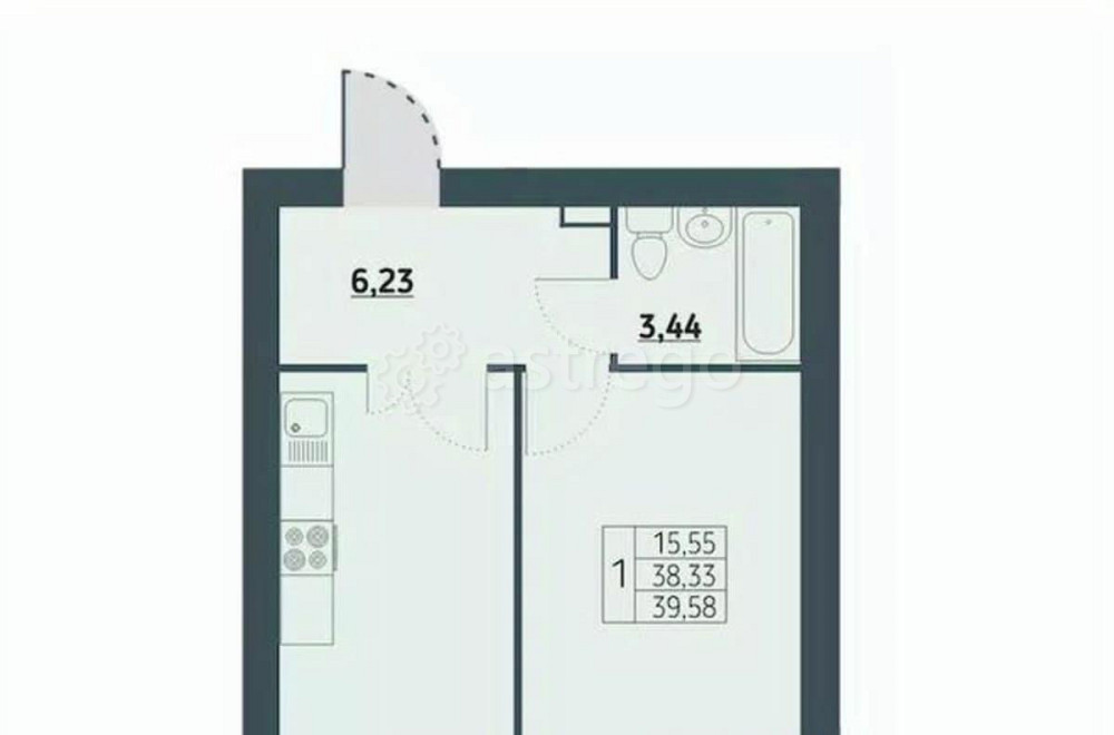 1-комн. квартира, 39.9 м2, 4/9 эт. Красноярск - изображение 1