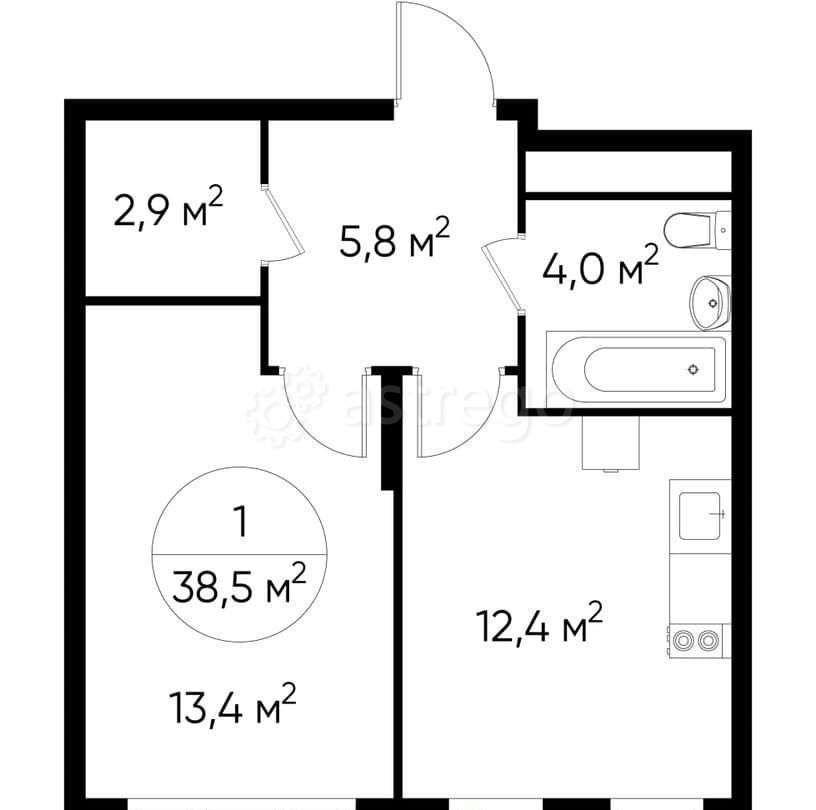 1-комн. квартира, 38 м2, 7/17 эт. Москва - изображение 1