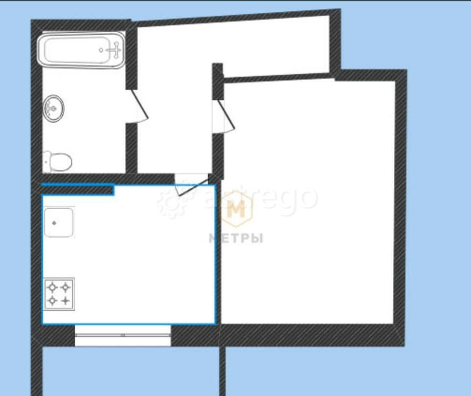 1-комн. квартира, 40 м2, 5/5 эт. Разумное - изображение 4