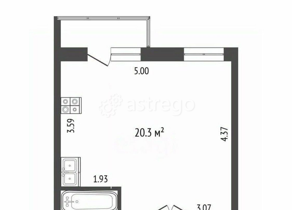 Студия, 29.6 м2, 5/9 эт. Стерлитамак - изображение 6
