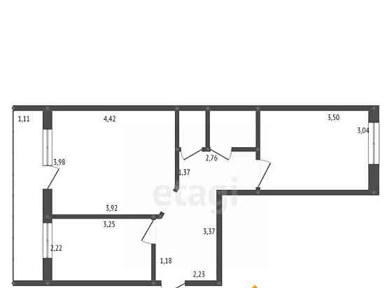 2-комн. квартира, 49.8 м2, 2/4 эт. Белогорск