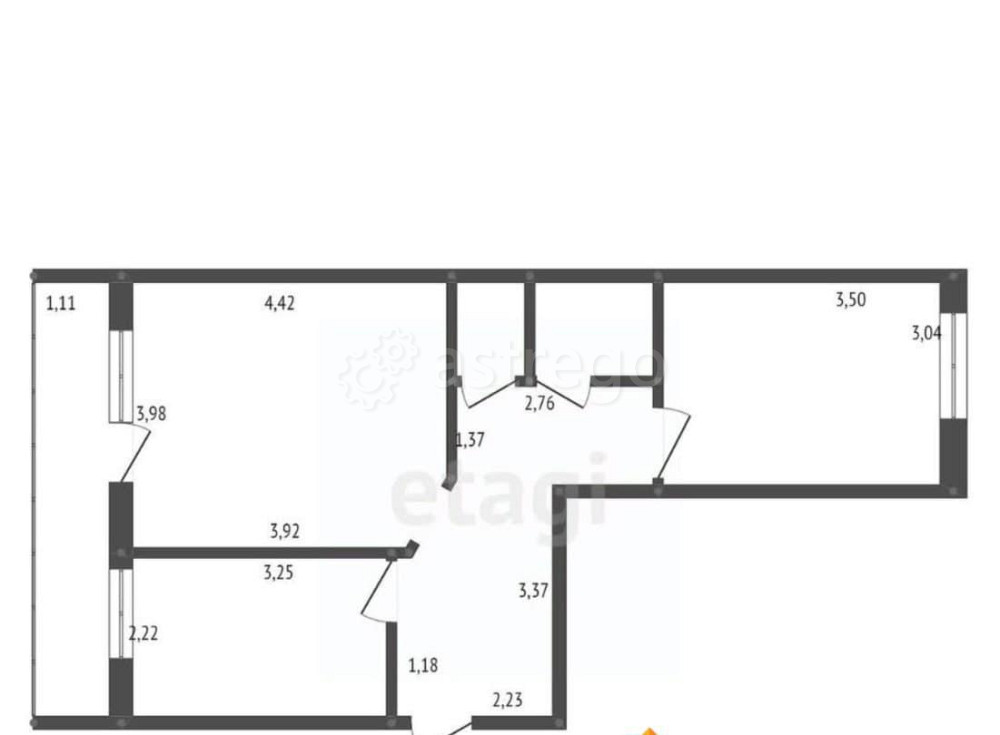 2-комн. квартира, 49.8 м2, 2/4 эт. Белогорск - изображение 4
