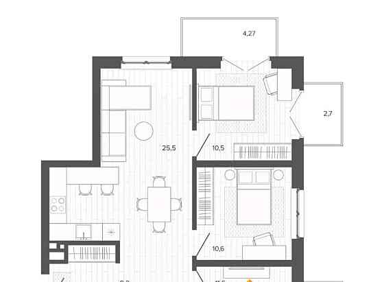4-комн. квартира, 82.52 м2, 6/9 эт. Барнаул