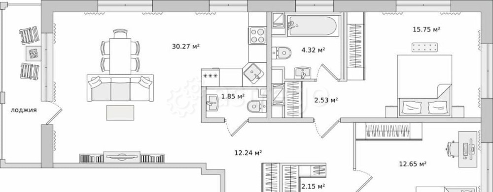 3-комн. квартира, 106.84 м2, 3/17 эт. Санкт-Петербург - изображение 1