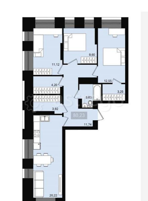 4-комн. квартира, 80.23 м2, 14/20 эт. Красноярск - изображение 1