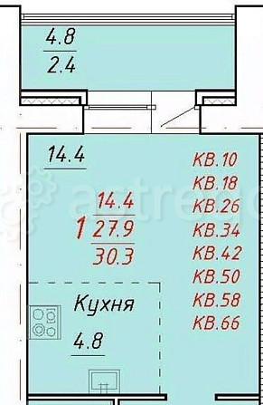 1-комн. квартира, 30.9 м2, 2/5 эт. Новоалтайск - изображение 2