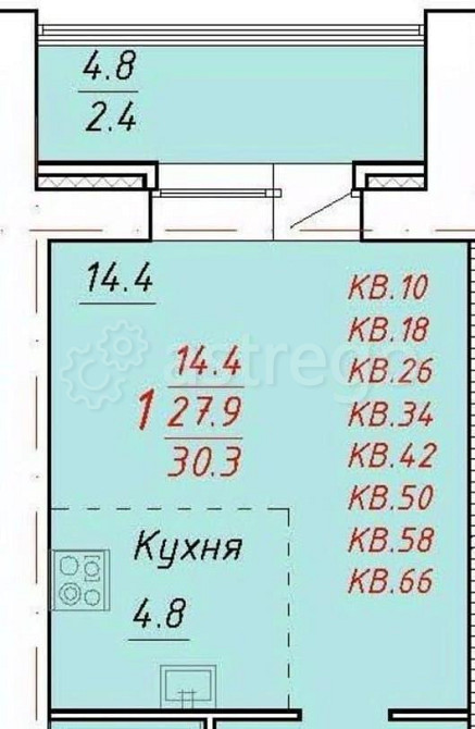 1-комн. квартира, 30.9 м2, 2/5 эт. Новоалтайск - изображение 2