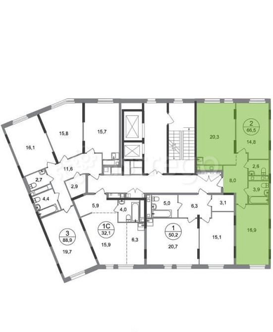 2-комн. квартира, 66 м2, 6/17 эт. Москва - изображение 3
