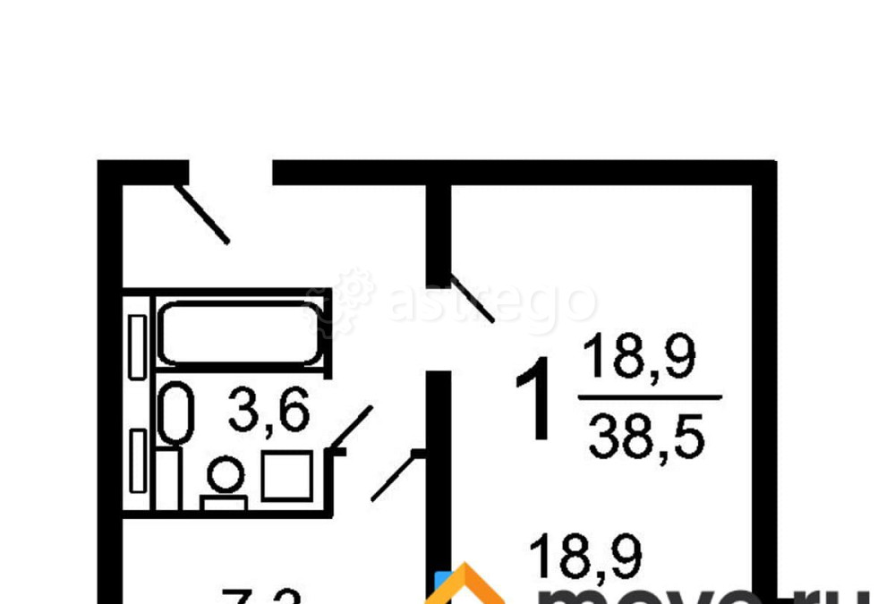 1-комн. квартира, 40 м2, 5/14 эт. Москва - изображение 5