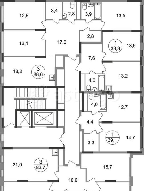 3-комн. квартира, 88 м2, 9/17 эт. Москва - изображение 10