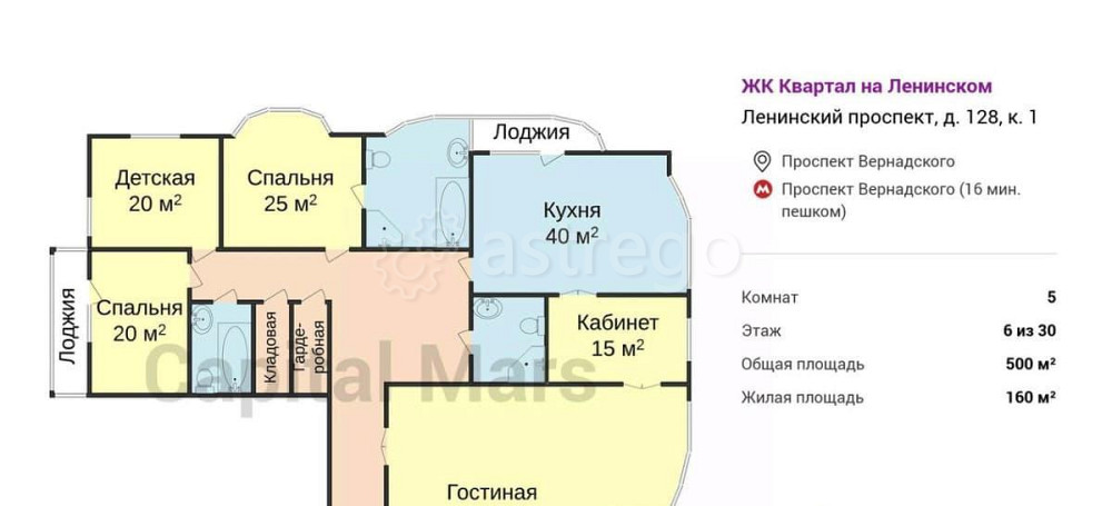 5-комн. квартира, 500 м2, 6/30 эт. Москва - изображение 5