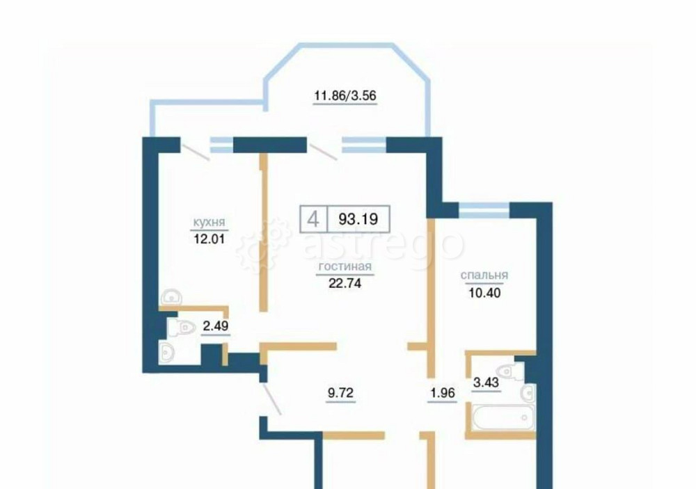 4-комн. квартира, 93.19 м2, 13/17 эт. Красноярск - изображение 6