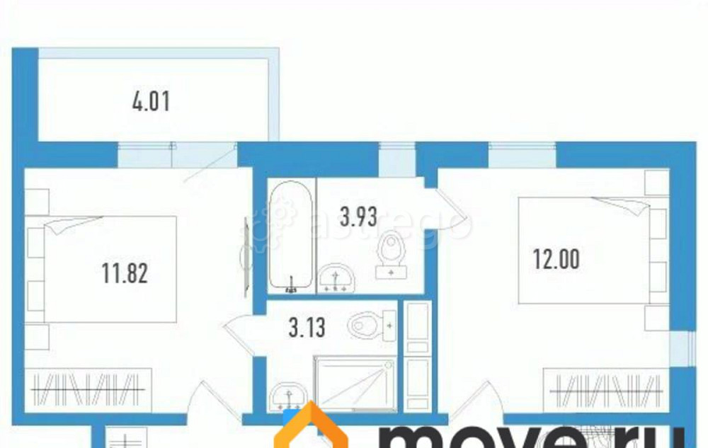 2-комн. квартира, 54.36 м2, 10/12 эт. Санкт-Петербург - изображение 1