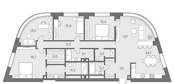 4-комн. квартира, 142.5 м2, 23/35 эт. Москва