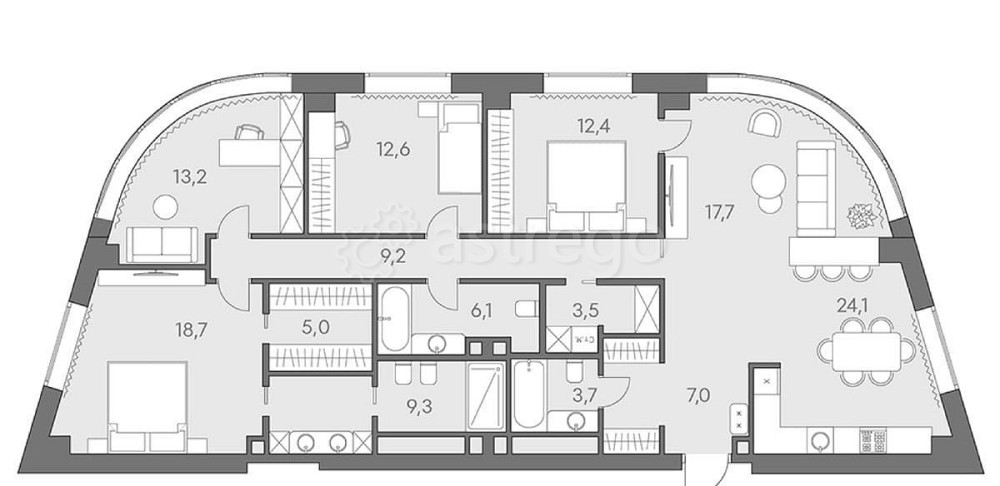 4-комн. квартира, 142.5 м2, 23/35 эт. Москва - изображение 1