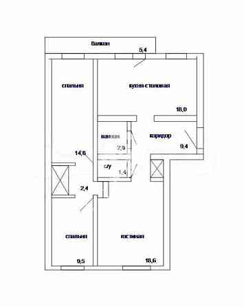 4-комн. квартира, 83 м2, 6/7 эт. Белгород
