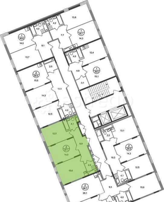 2-комн. квартира, 57 м2, 12/17 эт. Москва - изображение 4