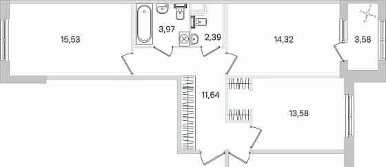 3-комн. квартира, 80.86 м2, 1/4 эт. Санкт-Петербург