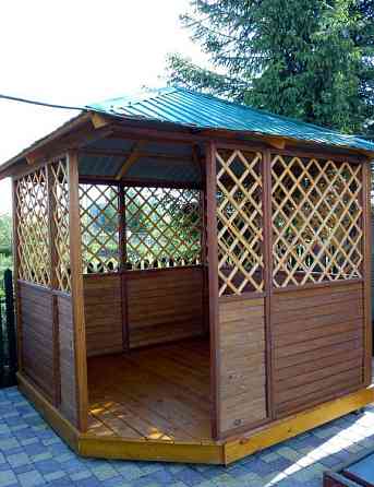 Беседка садовая "Дачная" с угловым входом Омск