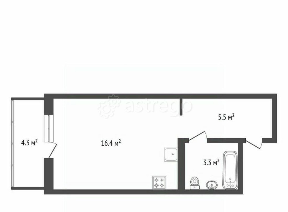 Студия, 26.5 м2, 3/17 эт. Красноярск - изображение 5