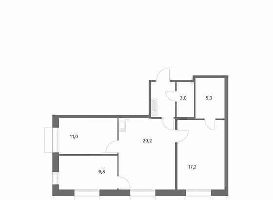 3-комн. квартира, 70.7 м2, 3/13 эт. Санкт-Петербург