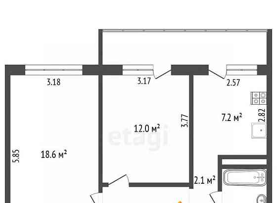 2-комн. квартира, 50.5 м2, 2/9 эт. Архангельск