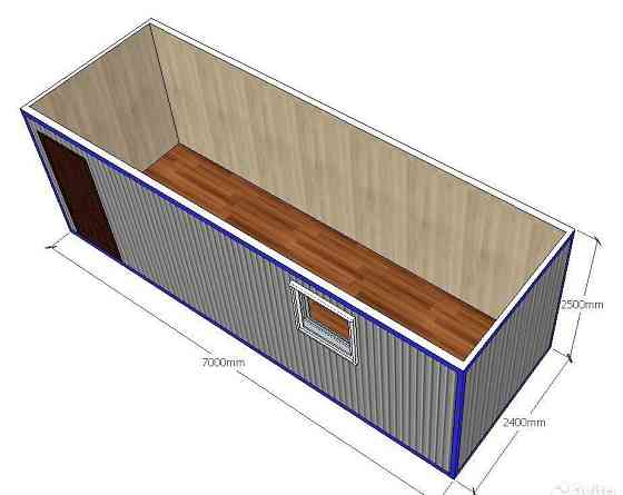 Бытовка утепленная 7х2.4 м, одно поворотное ПВХ окно Краснодар