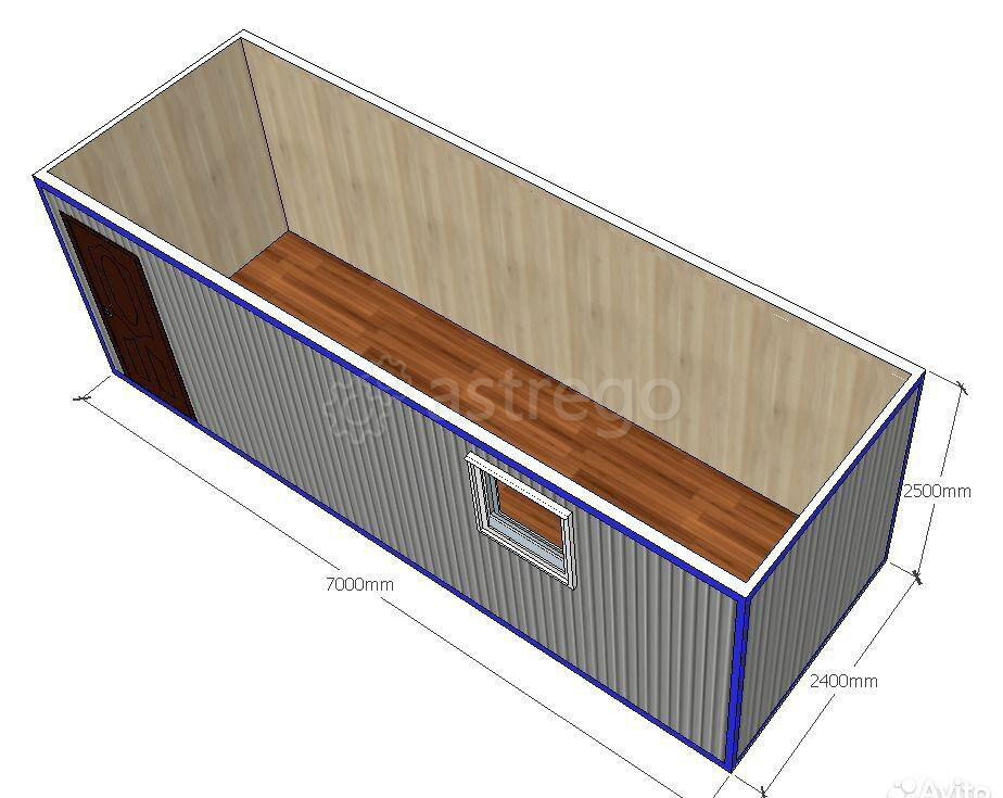 Бытовка утепленная 7х2.4 м, одно поворотное ПВХ окно Краснодар - изображение 1