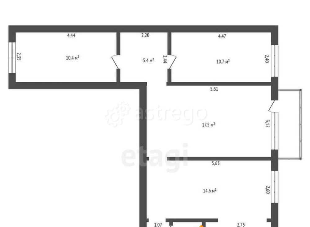 4-комн. квартира, 74 м2, 5/5 эт. Благовещенск - изображение 2