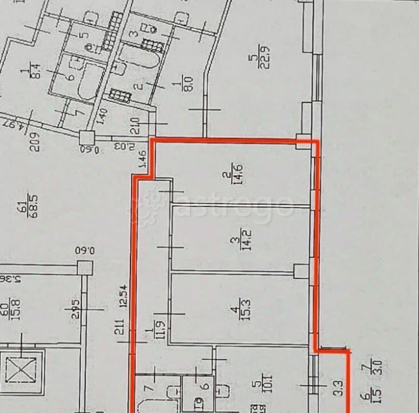 3-комн. квартира, 70.6 м2, 15/16 эт. Санкт-Петербург - изображение 4