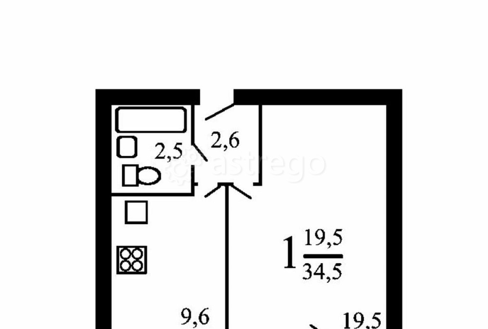 1-комн. квартира, 34.5 м2, 16/16 эт. Москва - изображение 7