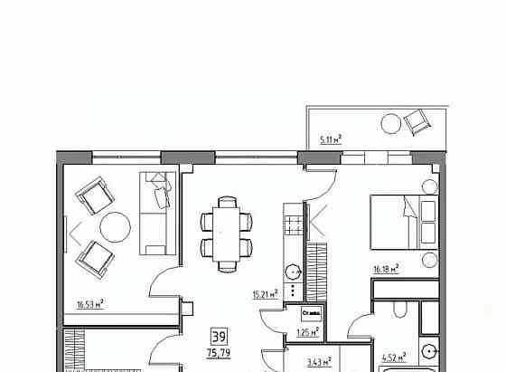 3-комн. апарт-ы, 75.79 м2, 3/6 эт. Видное