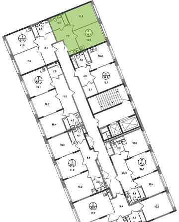 1-комн. квартира, 36 м2, 4/17 эт. Москва