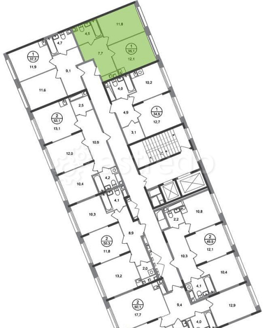 1-комн. квартира, 36 м2, 4/17 эт. Москва - изображение 6