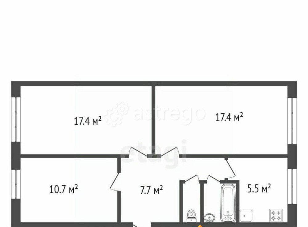 3-комн. квартира, 62.1 м2, 1/5 эт. Красноярск - изображение 7