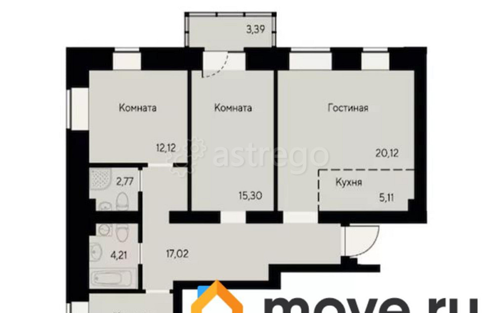 4-комн. квартира, 93.4 м2, 2/8 эт. Красноярск - изображение 1