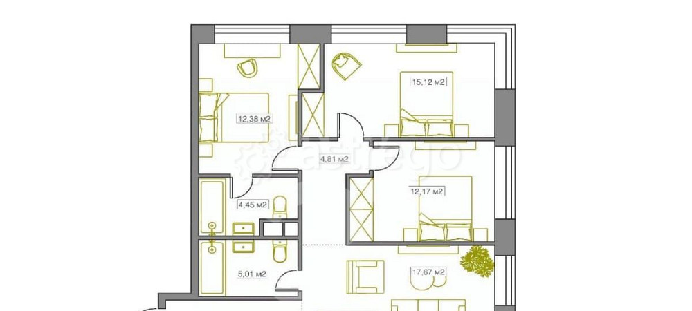 4-комн. квартира, 91 м2, 6/14 эт. Москва - изображение 4
