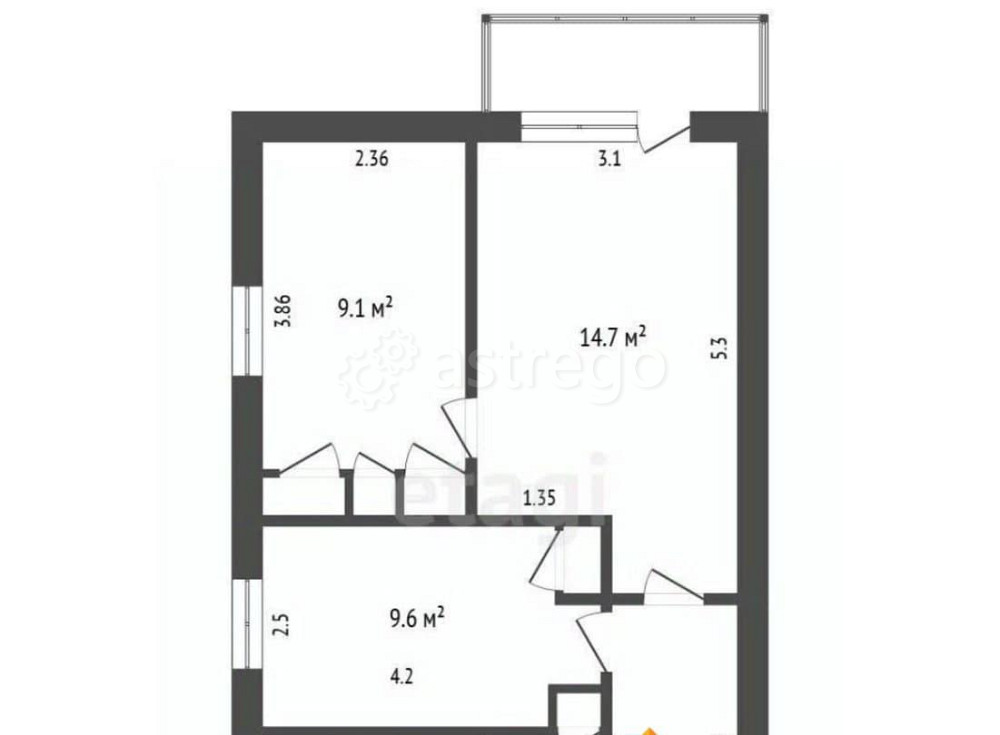 3-комн. квартира, 58 м2, 2/5 эт. Котлас - изображение 7