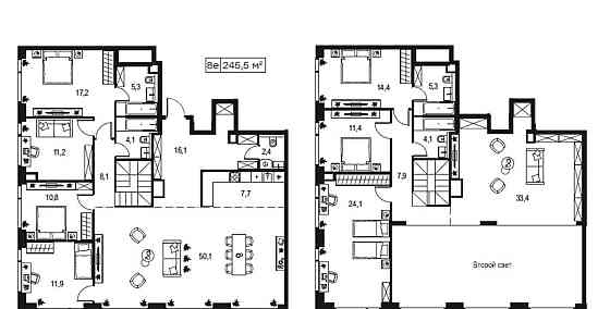 Многокомнатная квартира, 245.5 м2, 36/37 эт. Москва