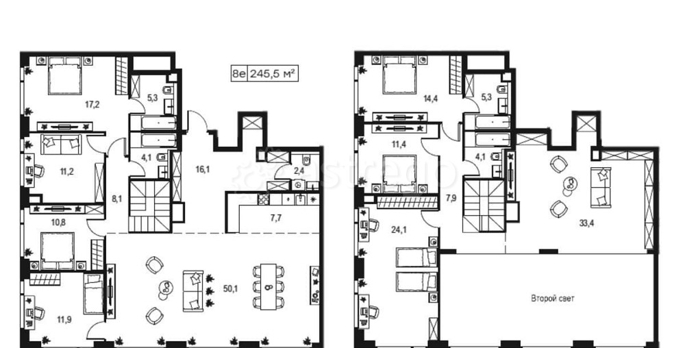 Многокомнатная квартира, 245.5 м2, 36/37 эт. Москва - изображение 1