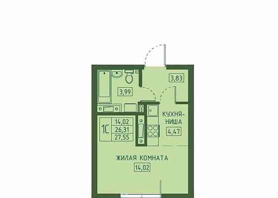 Студия, 27.55 м2, 13/23 эт. Красноярск