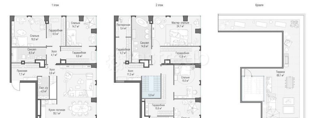 5-комн. квартира, 272.7 м2, 22/23 эт. Москва - изображение 1