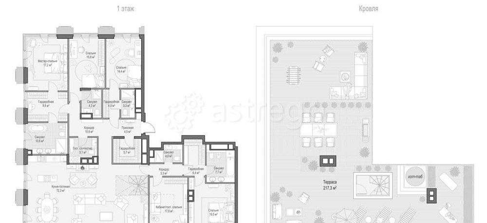 5-комн. квартира, 236.8 м2, 9/9 эт. Москва - изображение 1