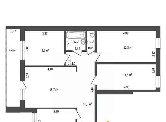 4-комн. квартира, 77.8 м2, 4/9 эт. Уфа